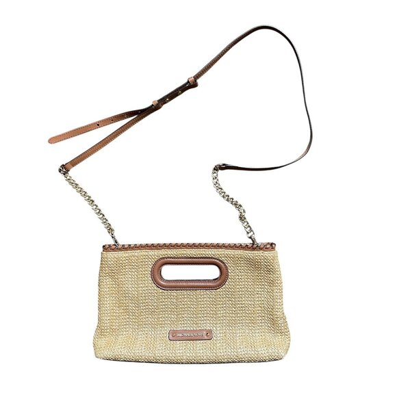 Michael Kors Straw Rosalie Handbag Purse - Picture 1 of 9